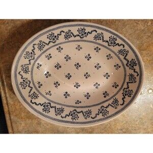 Laura Ashley 9" Oval Vegetable Bowl "Petite Fleur" Blue Rare